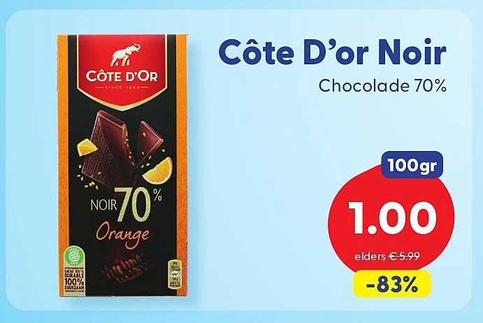 Côte D'or Noir Chocolade 70%