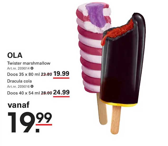OLA Twister marshmallow en Dracula cola