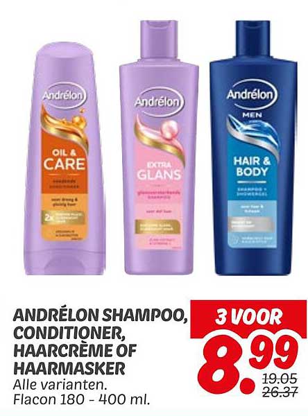 ANDRÉLON SHAMPOO, CONDITIONER, HAARCRÈME OF HAARMASKER