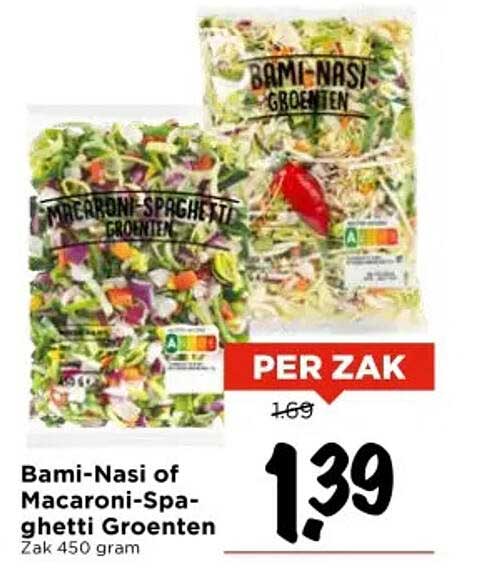 Bami-Nasi of Macaroni-Spaghetti Groenten