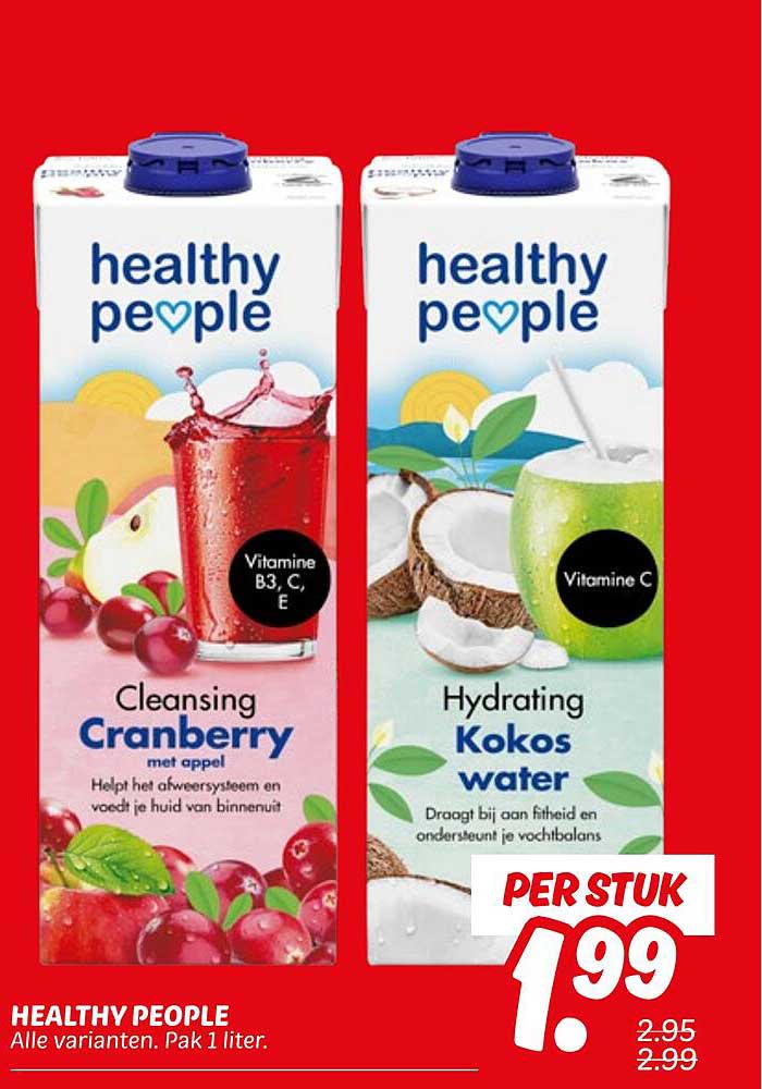 HEALTHY PEOPLE - Alle varianten. Pak 1 liter.