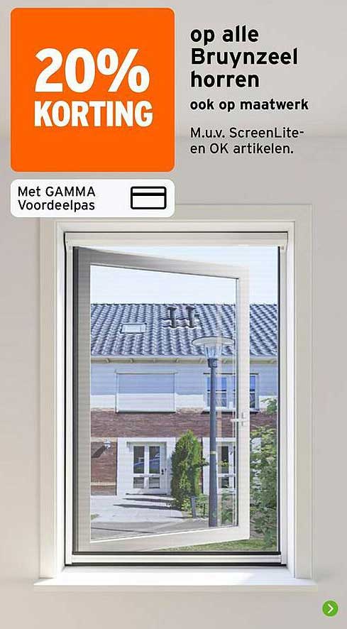 20% korting op alle Bruynzeel horren