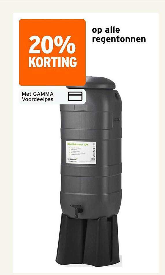 20% korting op alle regentonnen