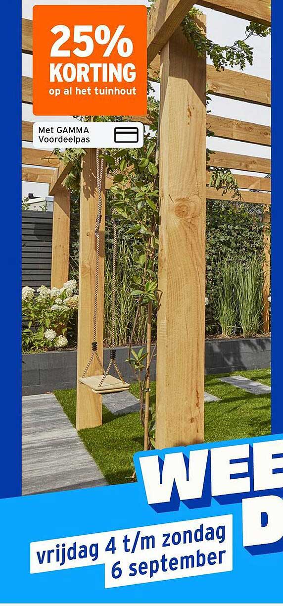 25% KORTING op al het tuinhout