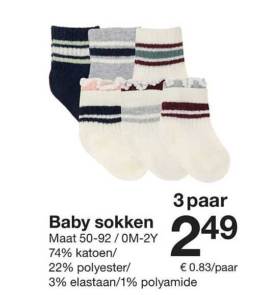 3 paar Baby sokken