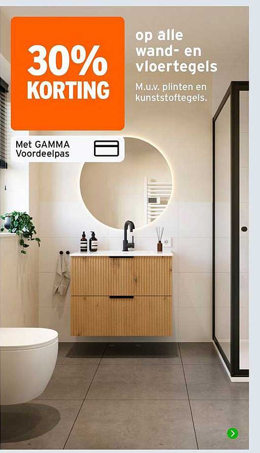 30% KORTING op alle wand- en vloertegels