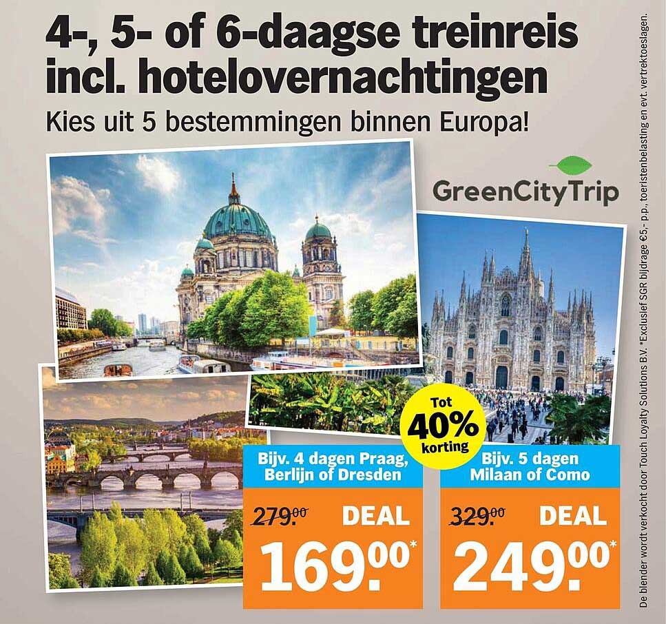 4-, 5- of 6-daagse treinreis incl. hotelovernachtingen