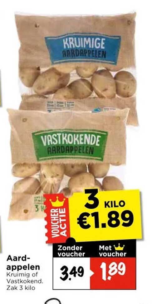 Aardappelen Kriumig of Vastkokend. Zak 3 kilo
