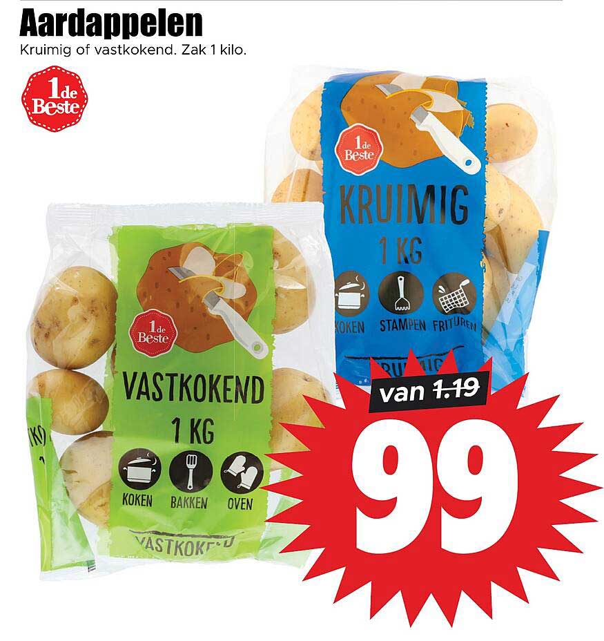Aardappelen Kruimig of vastkokend. Zak 1 kilo.