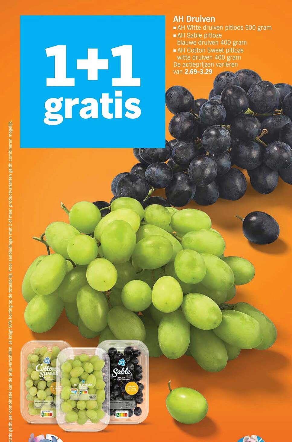 AH Druiven 1+1 gratis