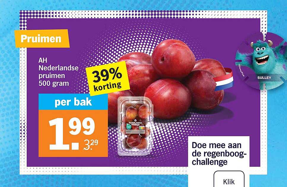 AH Nederlandse pruimen 500 gram 39% korting