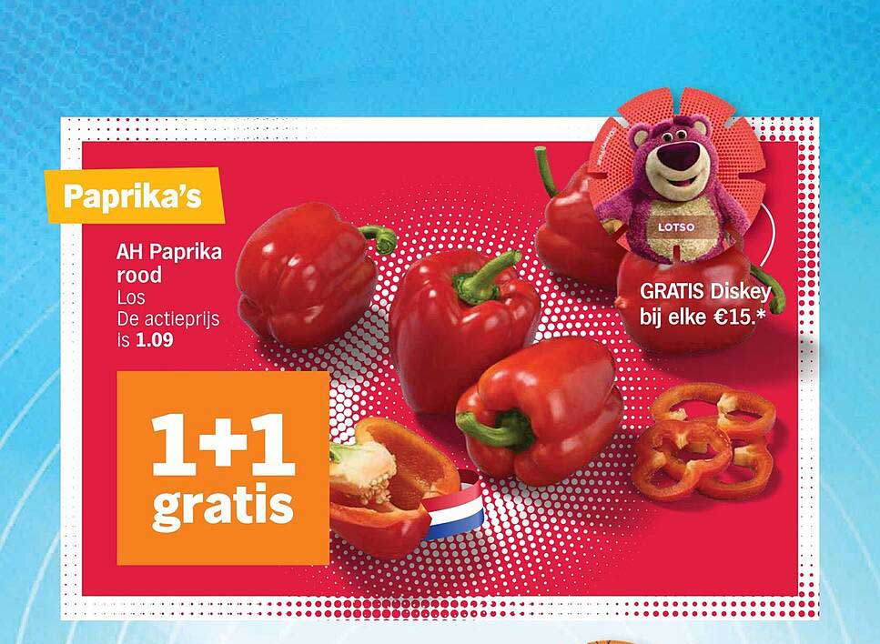 AH Paprika rood Los 1+1 gratis