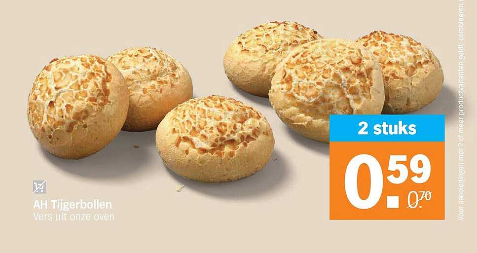 AH Tijgerbollen Vers uit onze oven 2 stuks