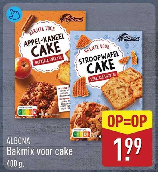 ALBONA Bakmix voor cake 400 g. OP=OP