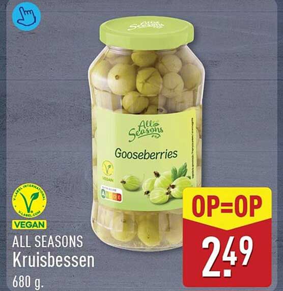 ALL SEASONS Kruisbessen 680 g. OP=OP