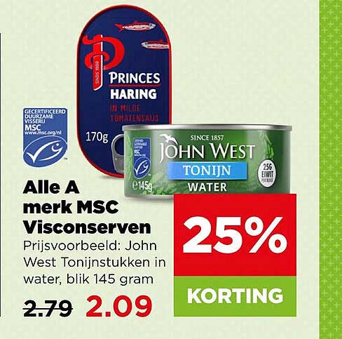 Alle A-merk MSC Visconserven 25% KORTING