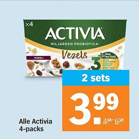 Alle Activia 4-packs 2 sets