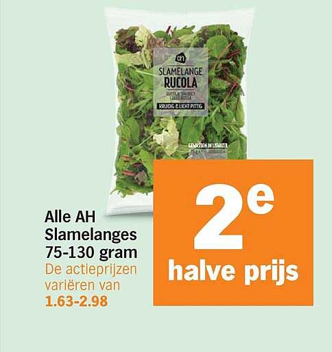 Alle AH Slamelanges 75-130 gram 2e halve prijs