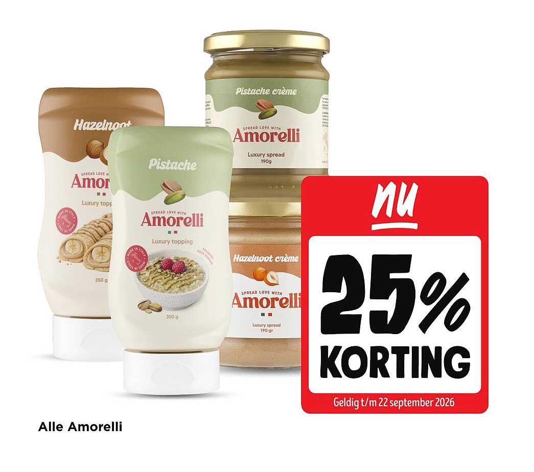 Alle Amorelli 25% korting