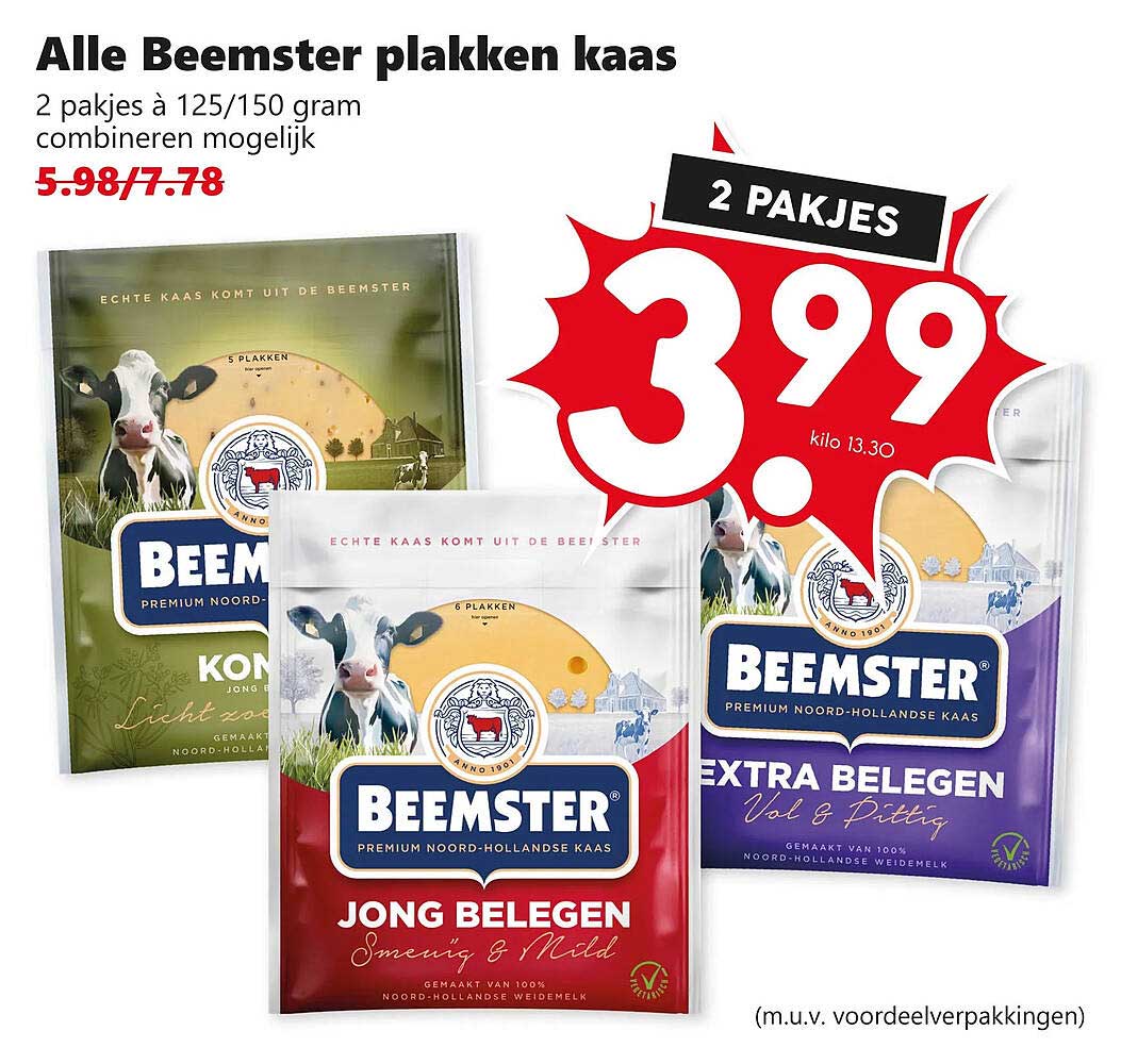 Alle Beemster plakken kaas 2 pakjes