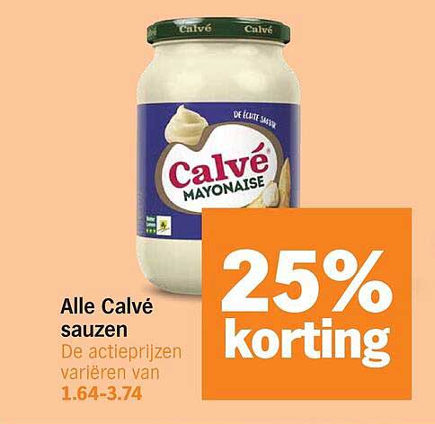 Alle Calvé sauzen 25% korting