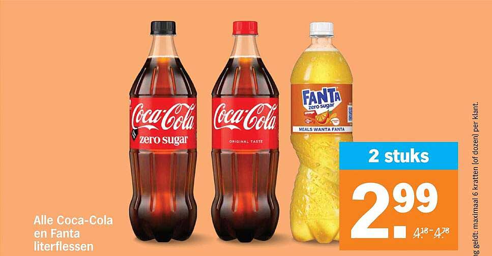 Alle Coca-Cola en Fanta literflessen
