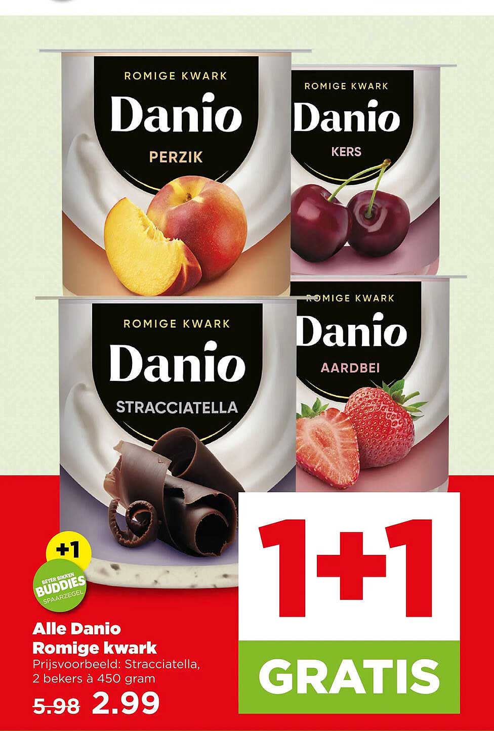 Alle Danio Romige kwark 1+1 gratis