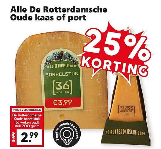 Alle De Rotterdamsche Oude kaas of port 25% korting