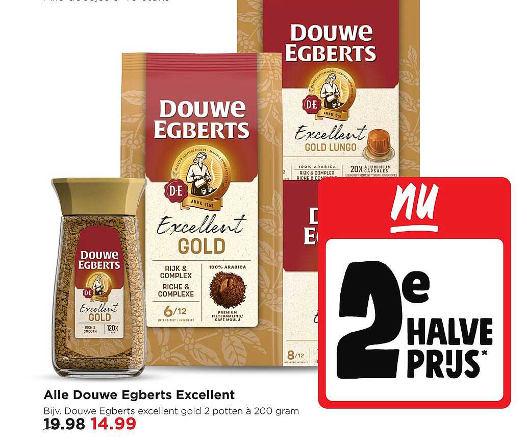 Alle Douwe Egberts Excellent 2e halve prijs
