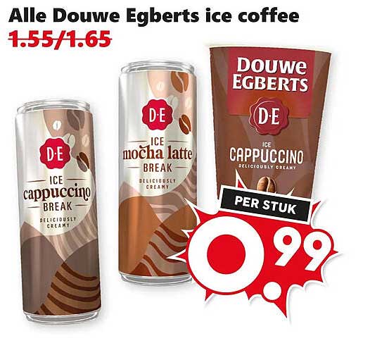 Alle Douwe Egberts ice coffee