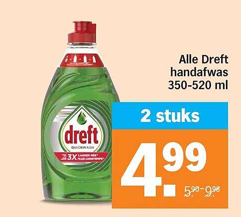 Alle Dreft handafwas 350-520 ml 2 stuks