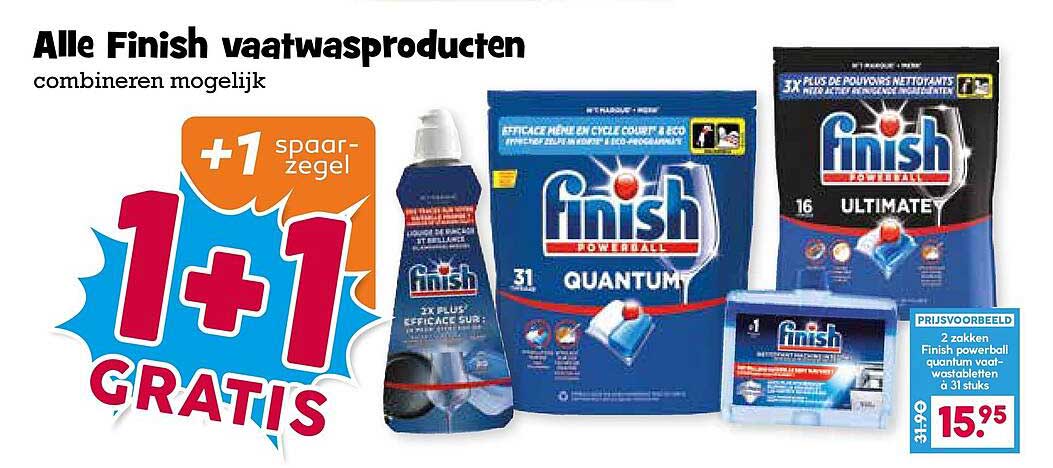 Alle Finish vaatwasproducten combineren mogelijk 1+1 GRATIS