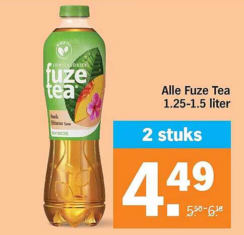 Alle Fuze Tea 1.25-1.5 liter 2 stuks