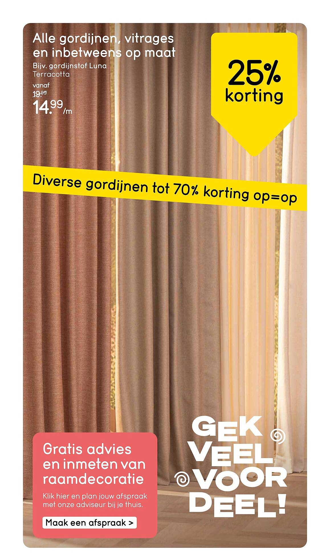 Alle gordijnen, vitrages en inbetweens op maat