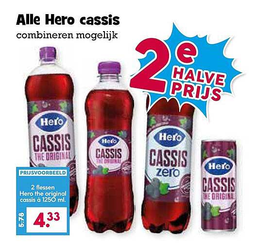 Alle Hero cassis combineren mogelijk 2e halve prijs