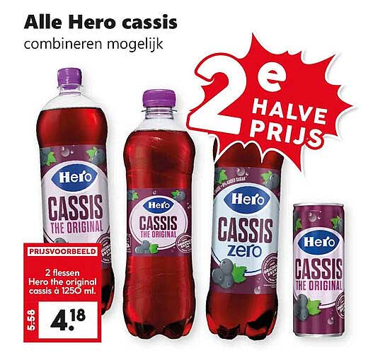 Alle Hero cassis combineren mogelijk 2e halve prijs