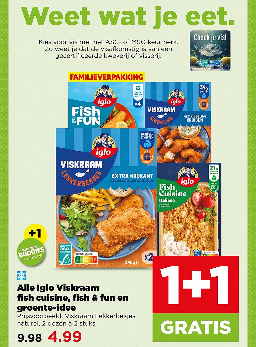 Alle Iglo Viskraam fish cuisine, fish & fun en groente-idee 1+1 GRATIS