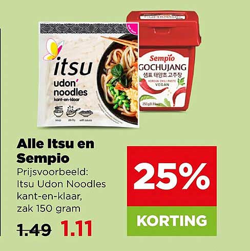 Alle Itsu en Sempio 25% KORTING