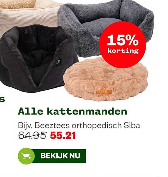 Alle kattenmanden 15% korting