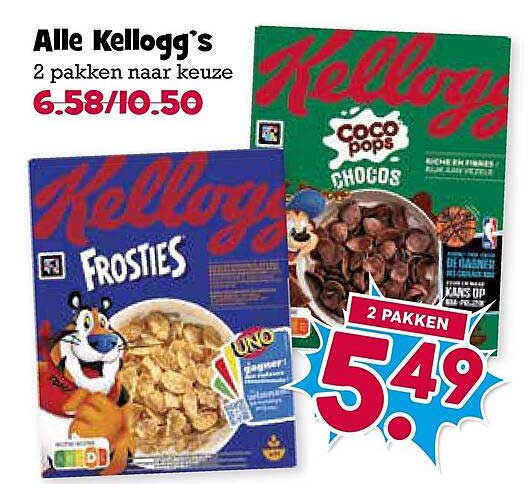 Alle Kellogg’s 2 pakken naar keuze