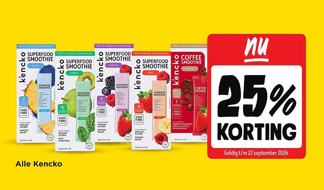 Alle Kencko 25% korting