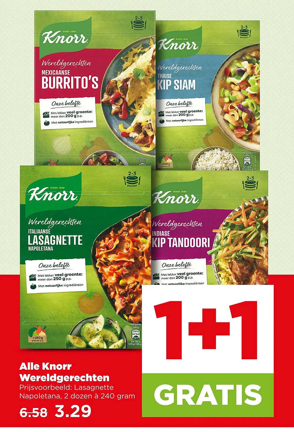 Alle Knorr Wereldgerechten 1+1 GRATIS