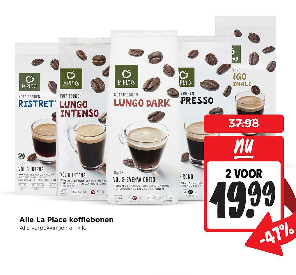 Alle La Place koffiebonen - Alle verpakkingen à 1 kilo