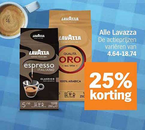 Alle Lavazza 25% korting
