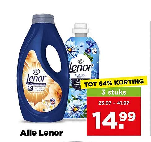 Alle Lenor TOT 64% KORTING 3 stuks