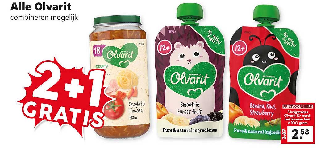 Alle Olvarit combineren mogelijk 2+1 GRATIS