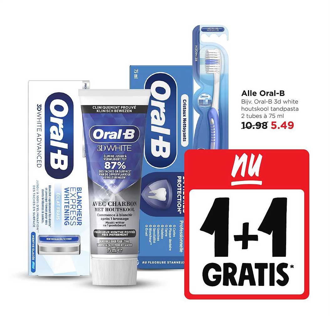 Alle Oral-B 1+1 GRATIS