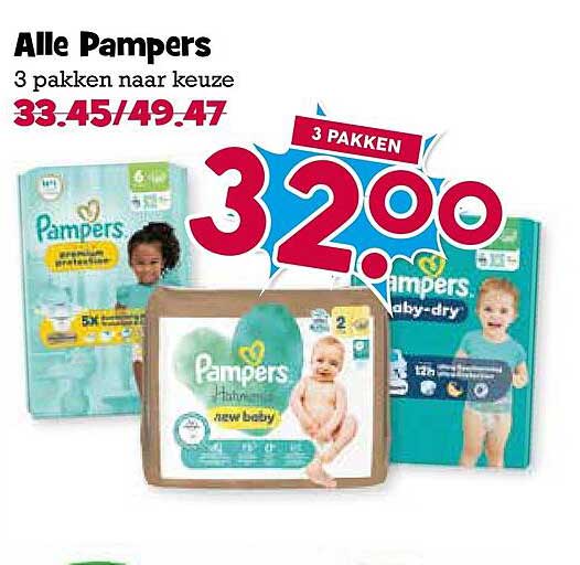 Alle Pampers 3 pakken naar keuze 3 PAKKEN