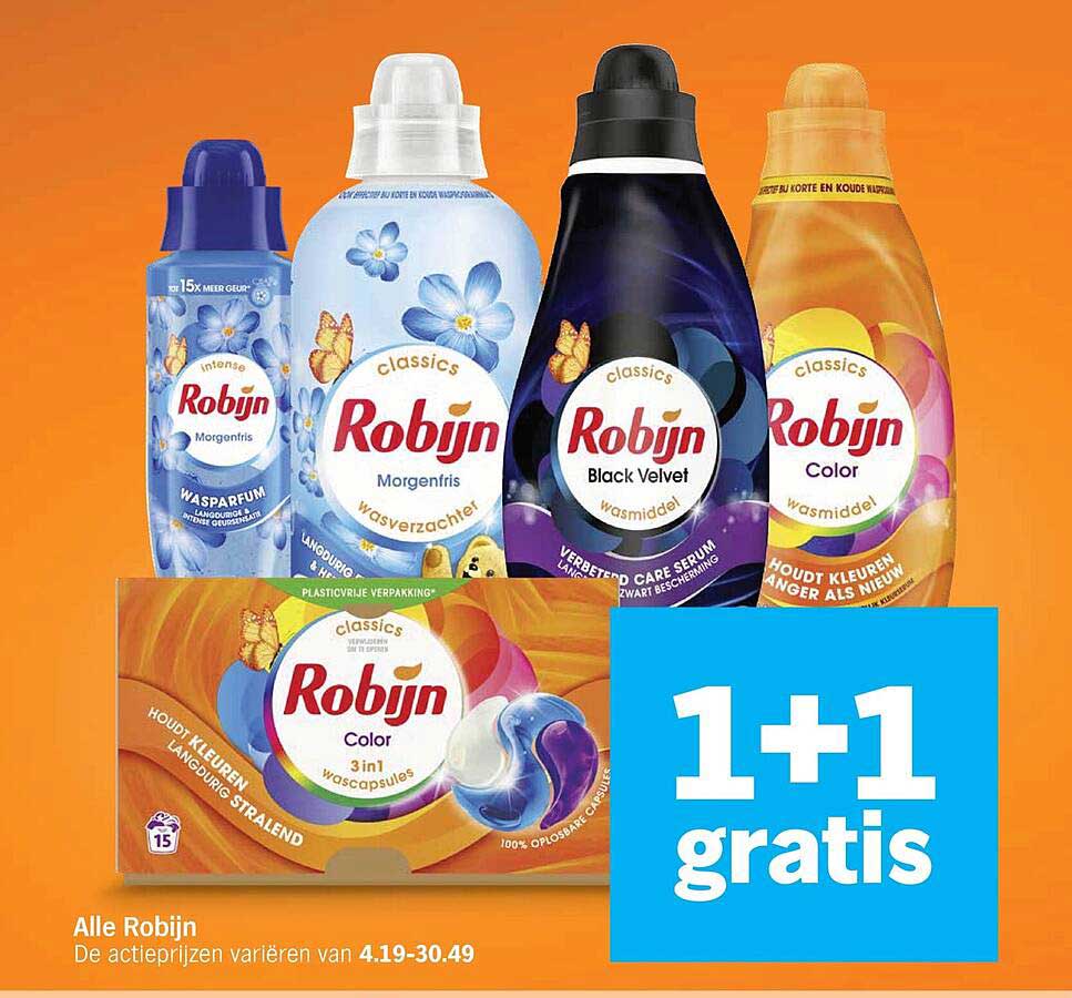 Alle Robijn 1+1 gratis