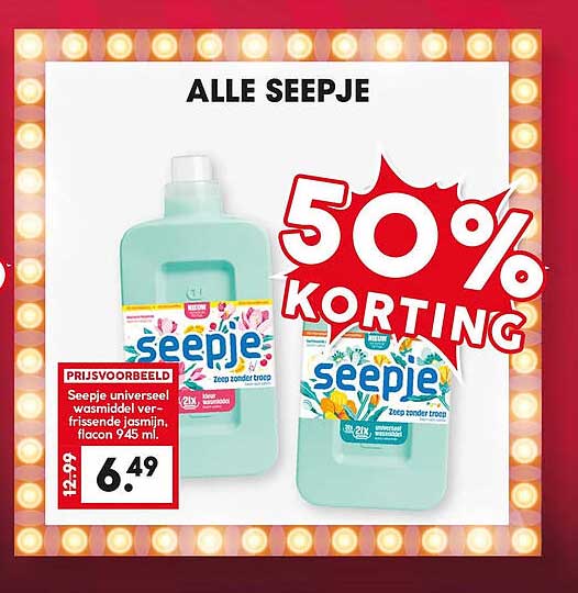 ALLE SEEPJE 50% KORTING
